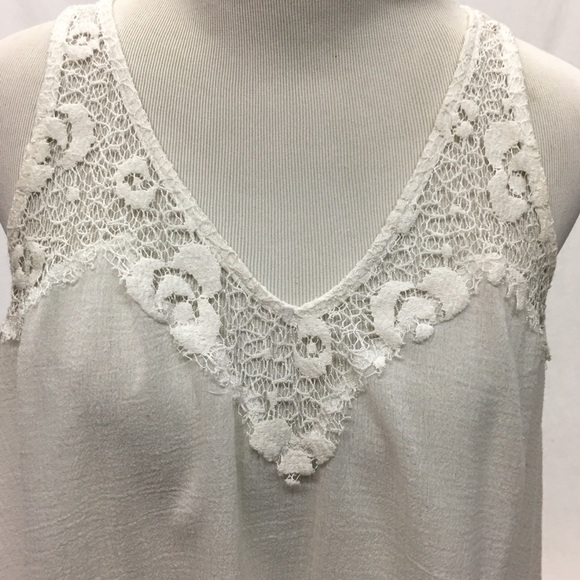 SARAH LA WHITE LACE BOHO CROP TOP SIZE SMALL-MED - Picture 2 of 7